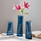 blue glass vase