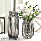 black flower vase