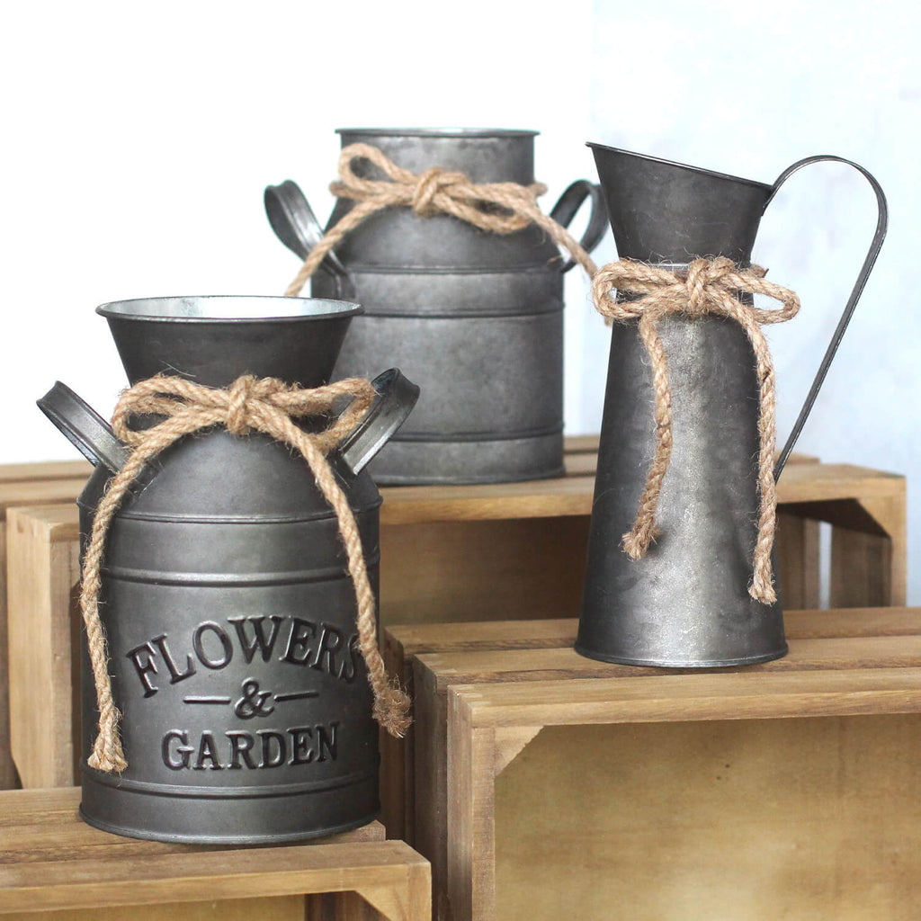 rustic vases