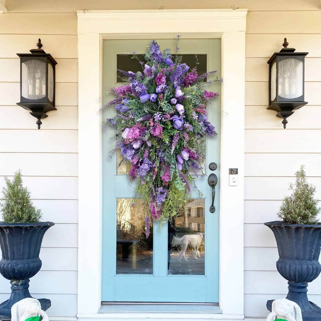 Spring Fake Purple Tulip Wreath