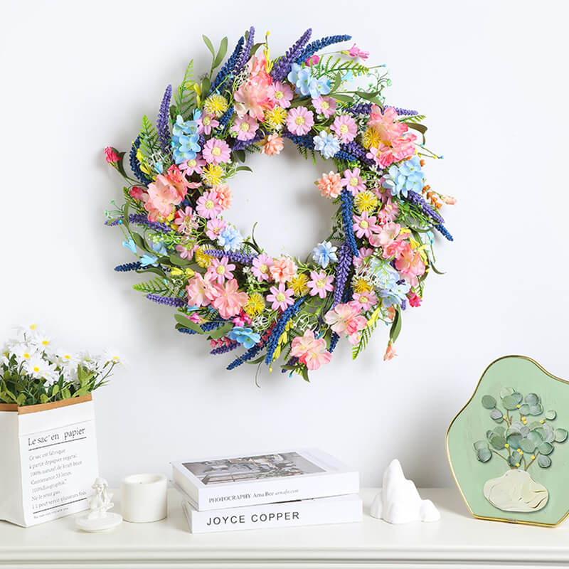 Fake Flower Garden Easter Wreaths