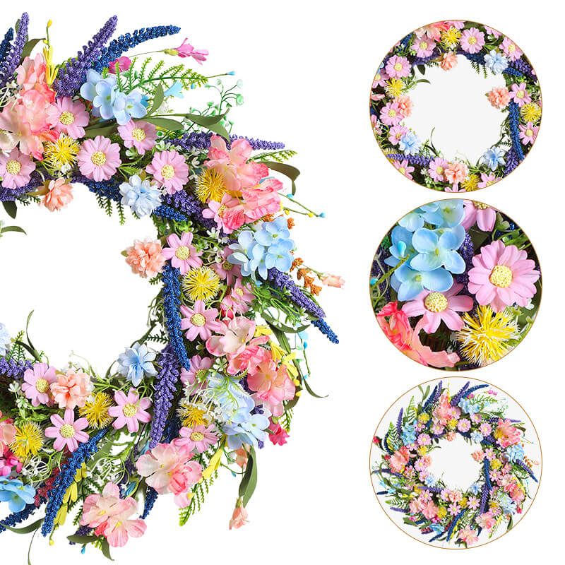 Fake Flower Garden Easter Wreaths