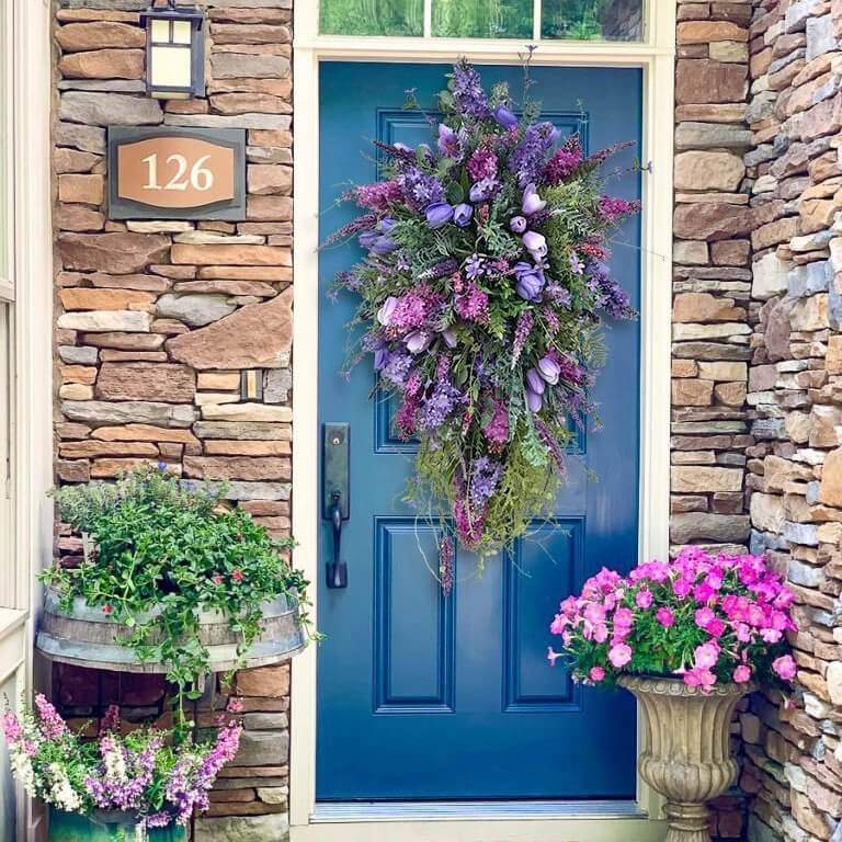 Spring Fake Purple Tulip Wreath