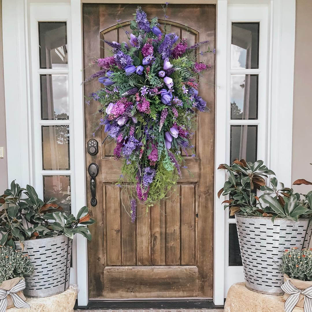 Spring Fake Purple Tulip Wreath