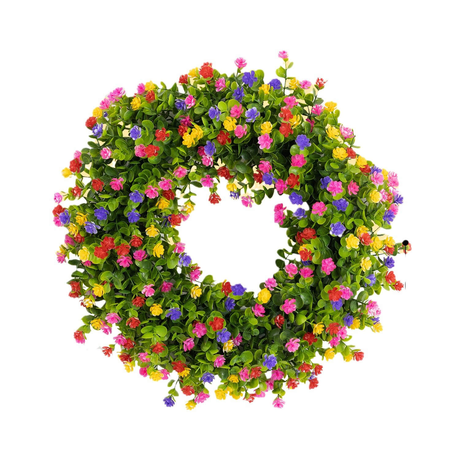 Colorful Floral Eucalyptus Wreath - 20"