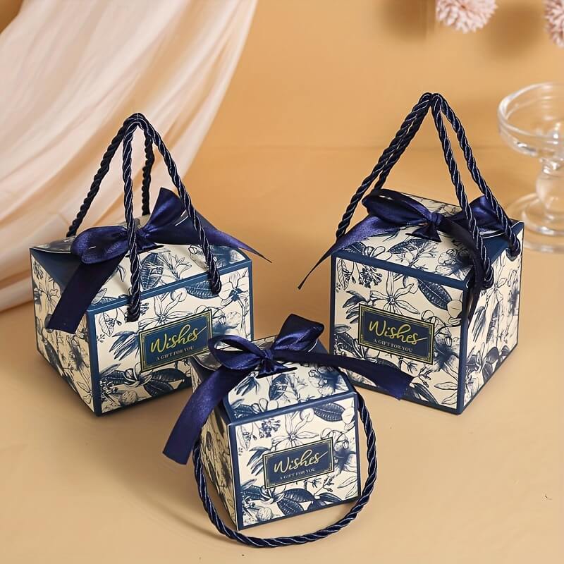 Floral Wedding Gift Boxes with Ribbons