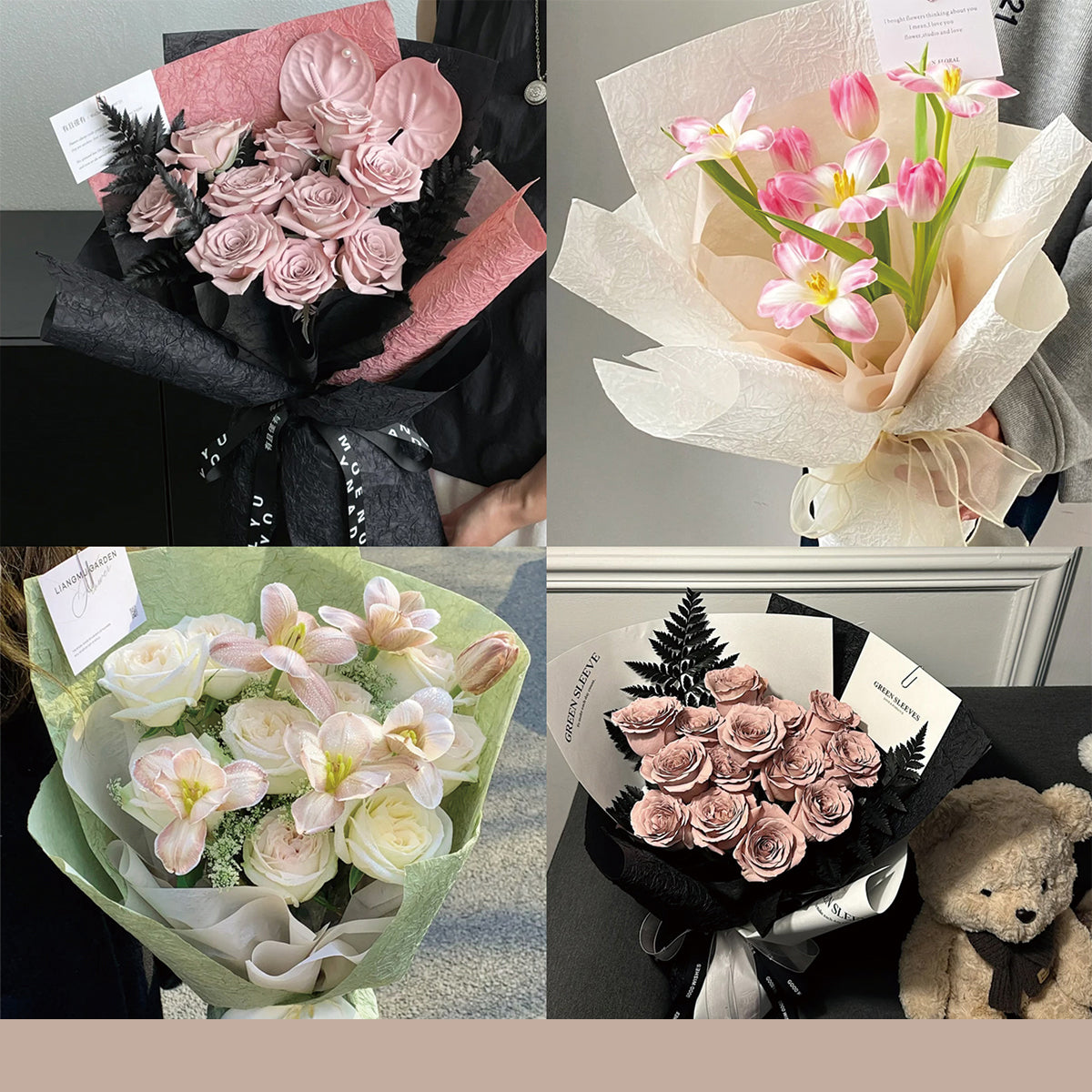 wrapping paper bouquet sheet