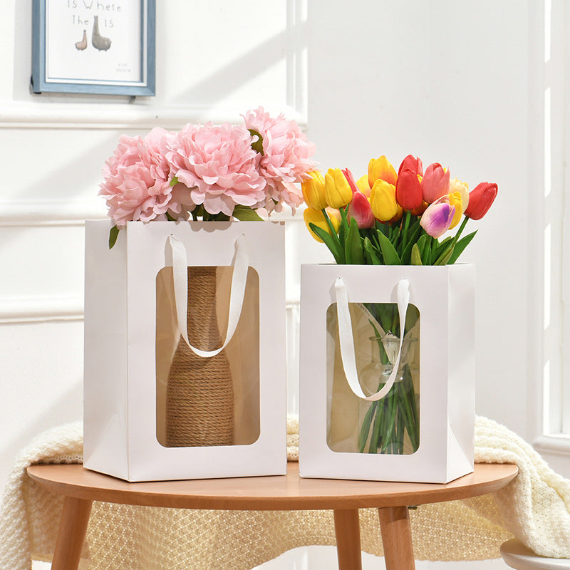 Lot de 10 sachets en papier pour compositions florales en forme de cœur
