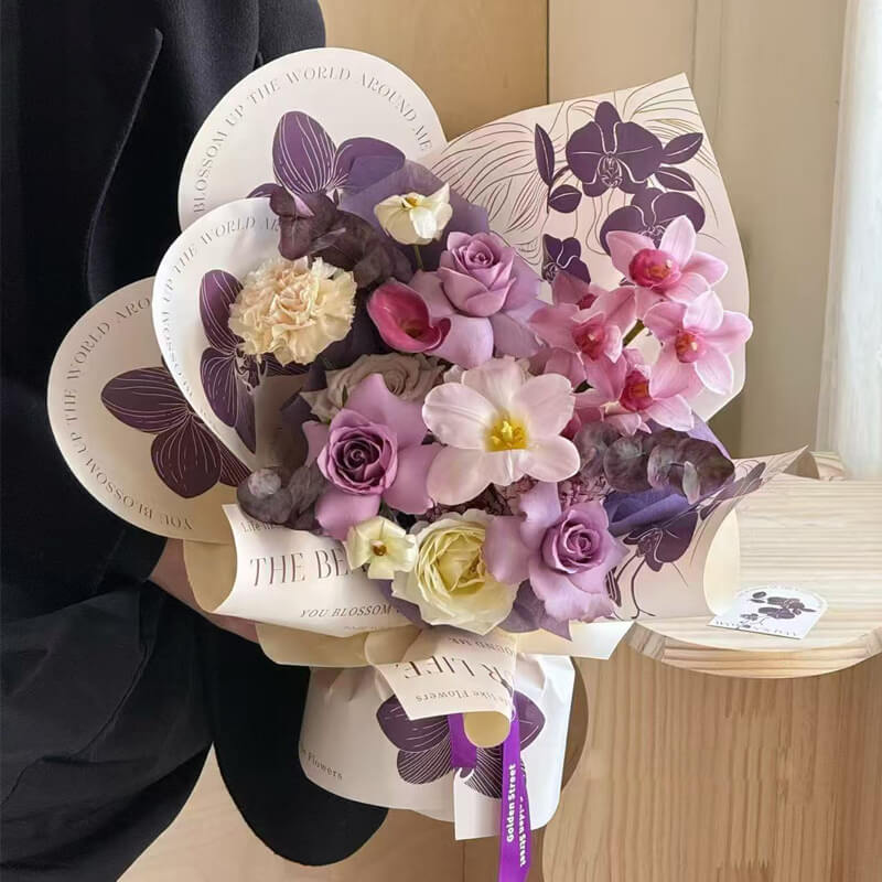 Tulip Bouquet Gift Paper, 14 × 19.7 Inch, 10 Sheets