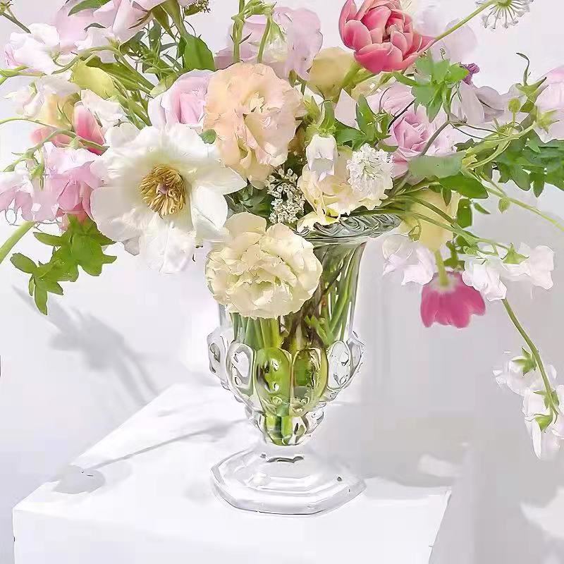 clear glass urn
