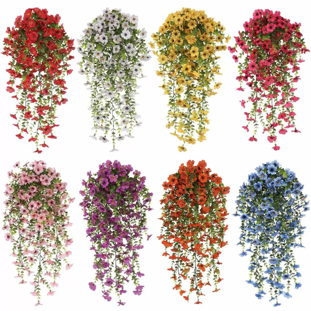 false hanging basket flowers