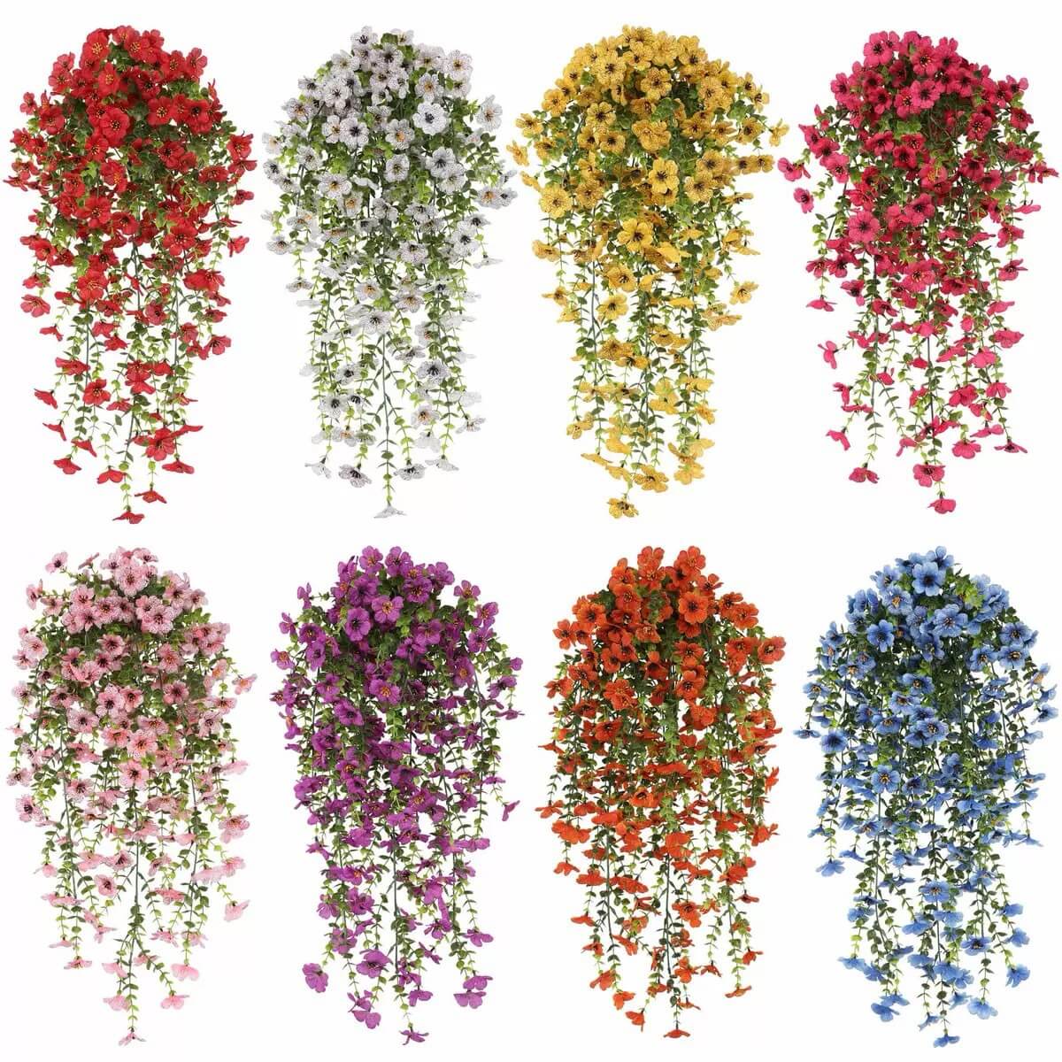 false hanging basket flowers