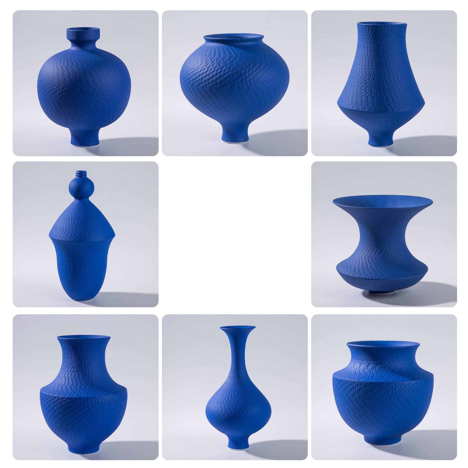 blue glass vase