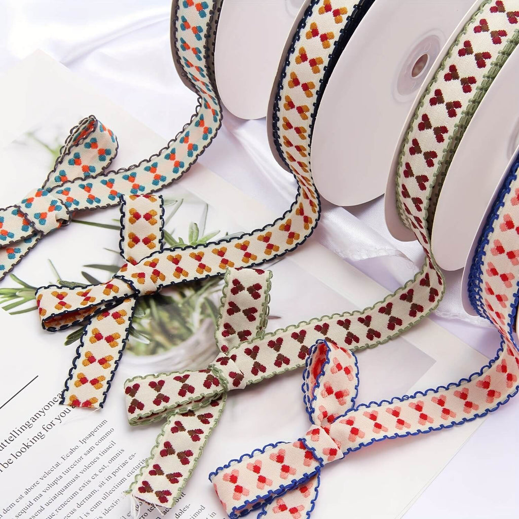 Embroidered Silk Ribbon, 50 Yards