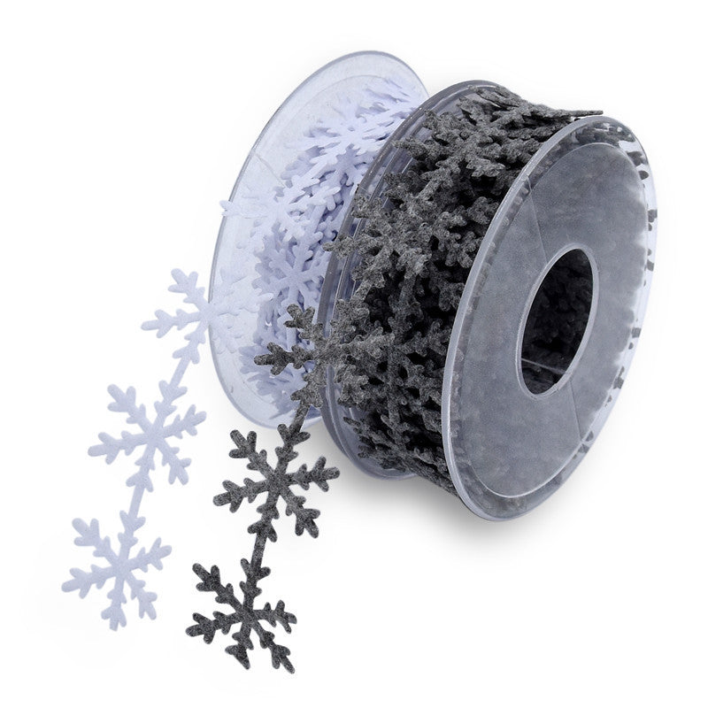 Snowflake Decorative Ribbon, 2.5 cm × 5 Yards