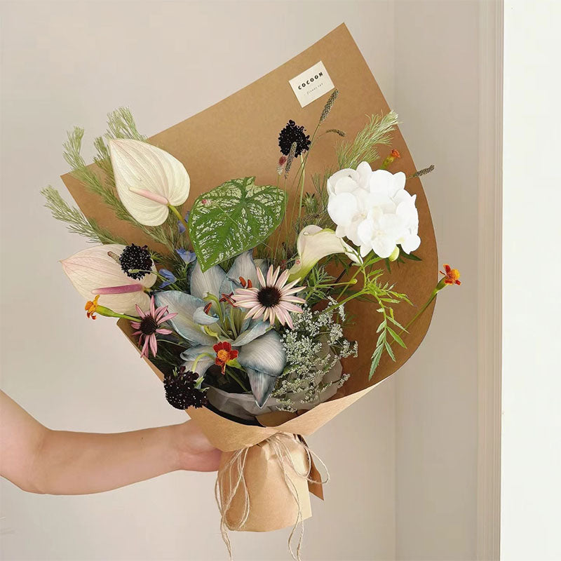brown flower wrapping paper