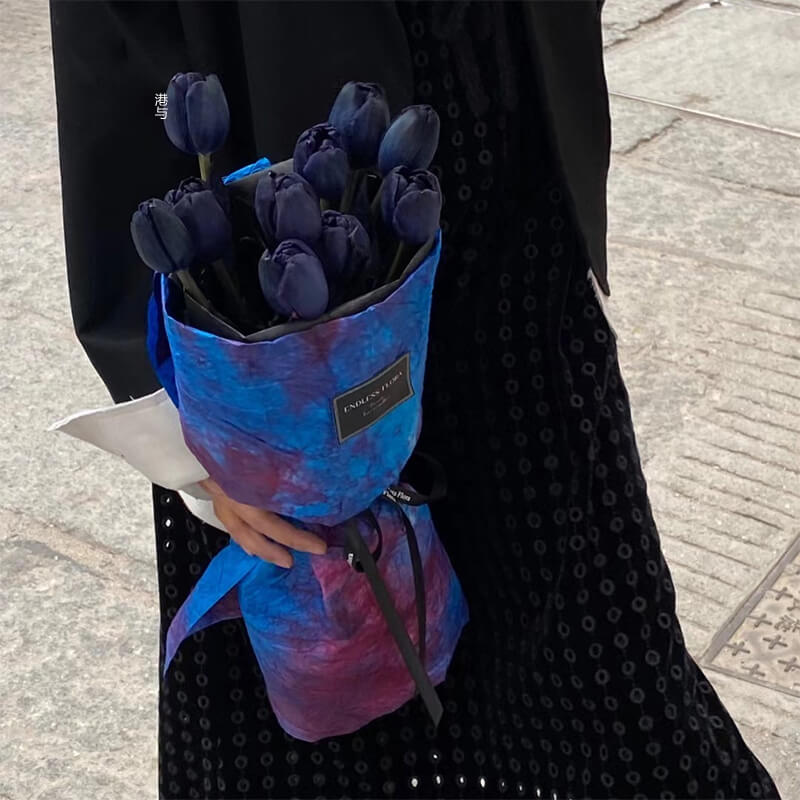 flowers wrapping paper nearby
