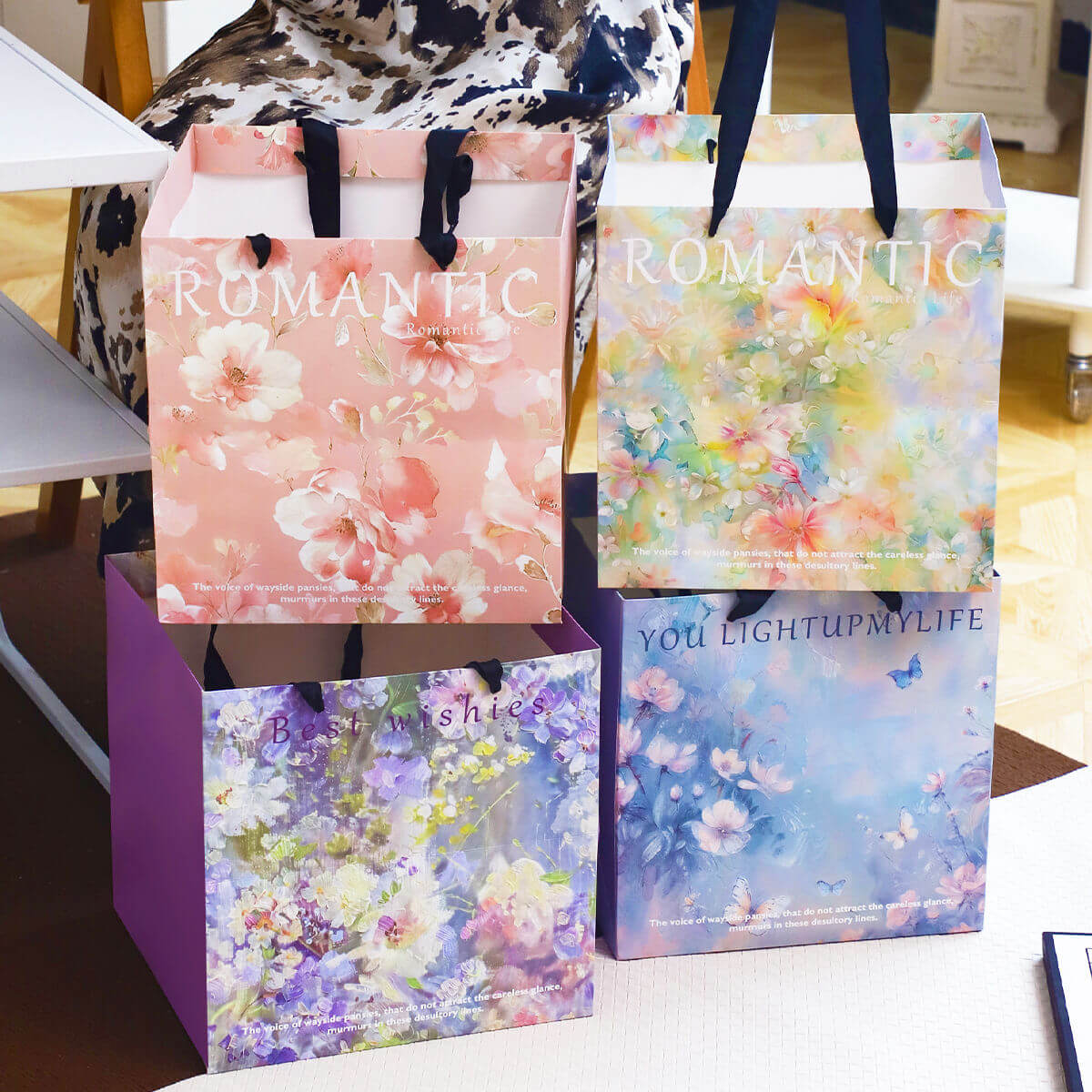 Painting Style Tote Bag, 10.8 × 10.8 Inch