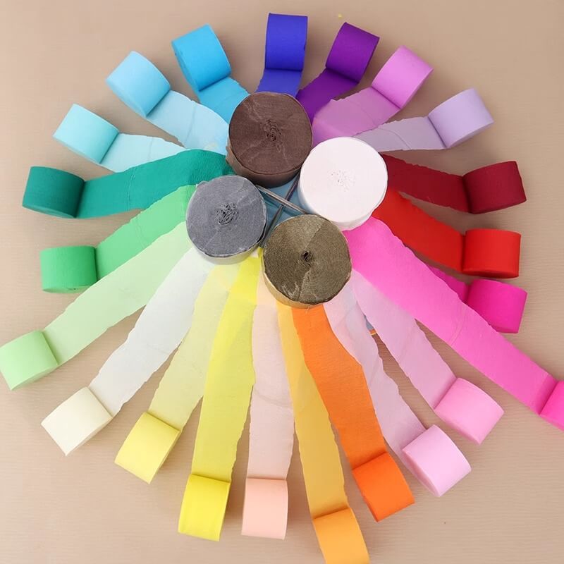 coloured crepe paper