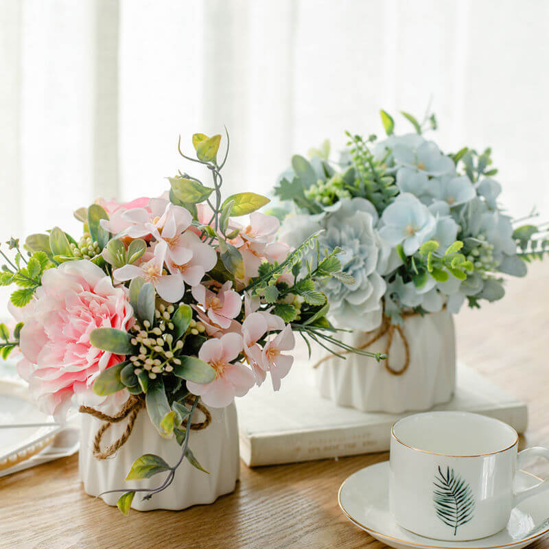 faux flowers in vase