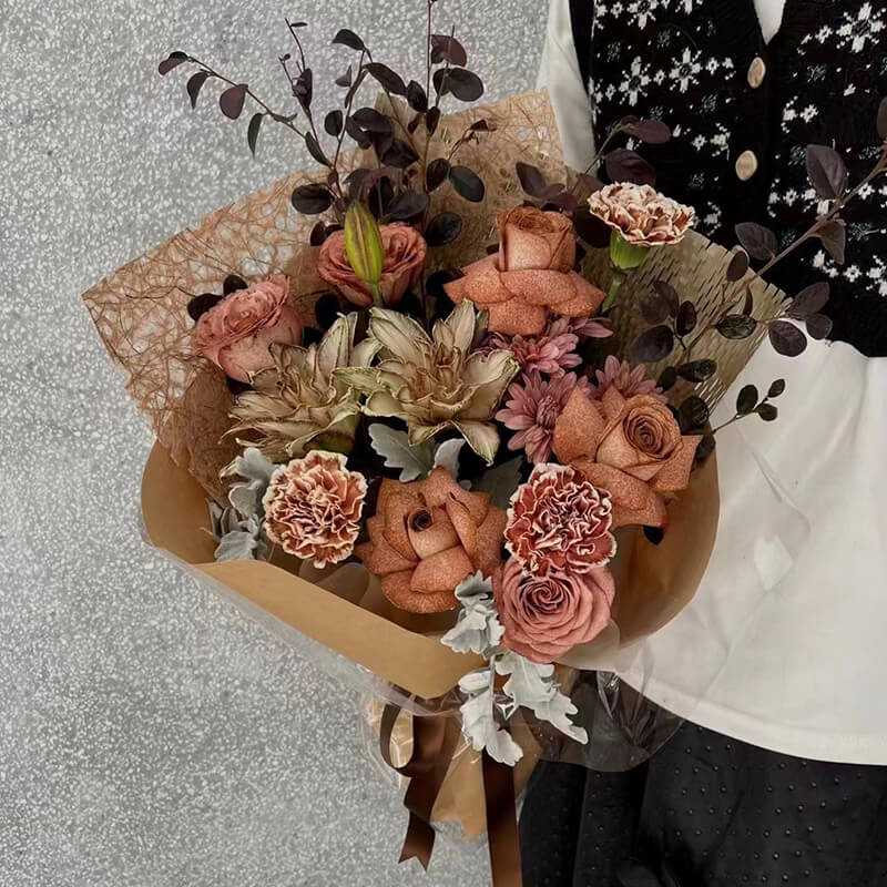 flowers wrapping paper nearby