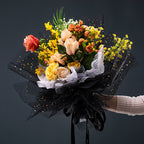 black flower wrapping paper