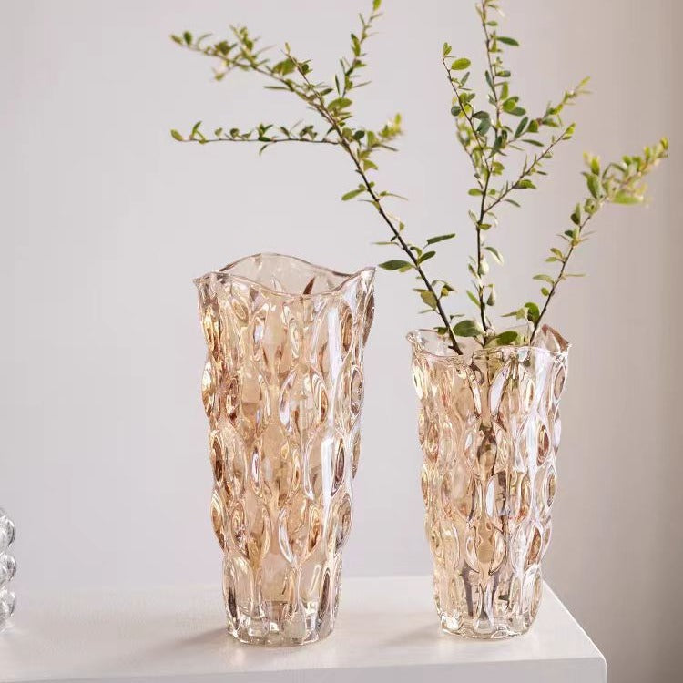 amber glass vase vintage
