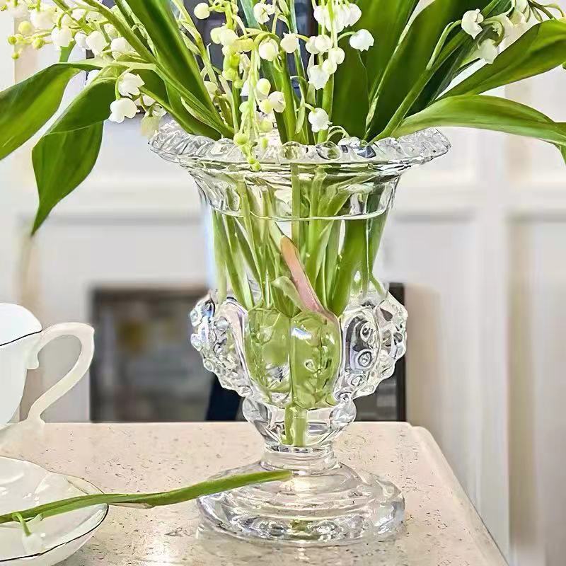 clear glass urn