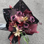 wrapping flowers in tissue paper