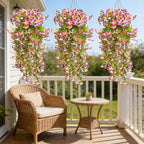 outdoor hanging baskets artificial flowers