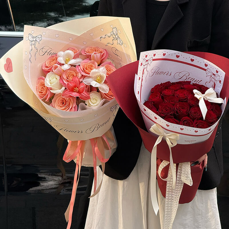 wrapping paper roses