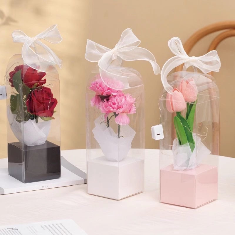 Transparent Panoramic Single Rose DIY Flower Box