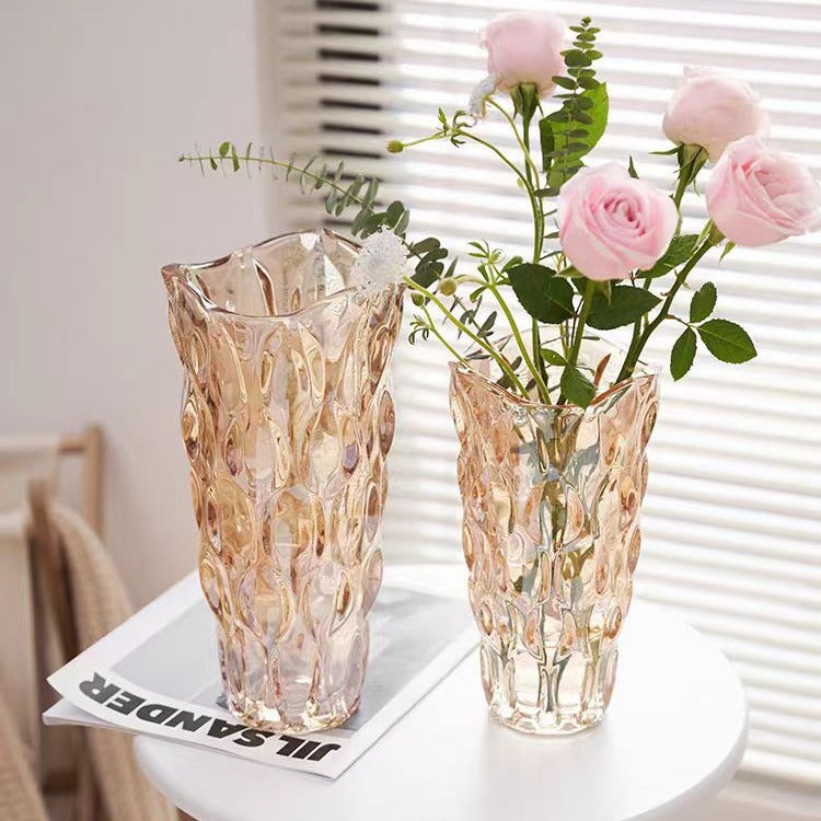 amber glass vase