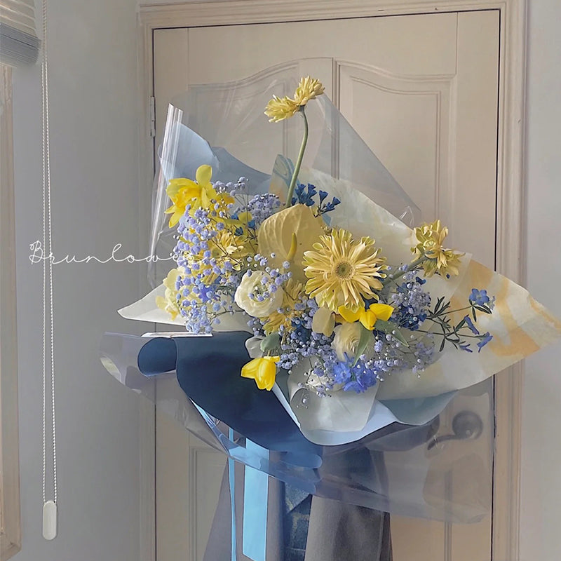wrapping flowers in paper