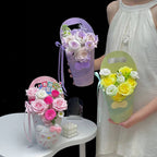 Lot de 10 sachets en papier pour compositions florales en forme de cœur