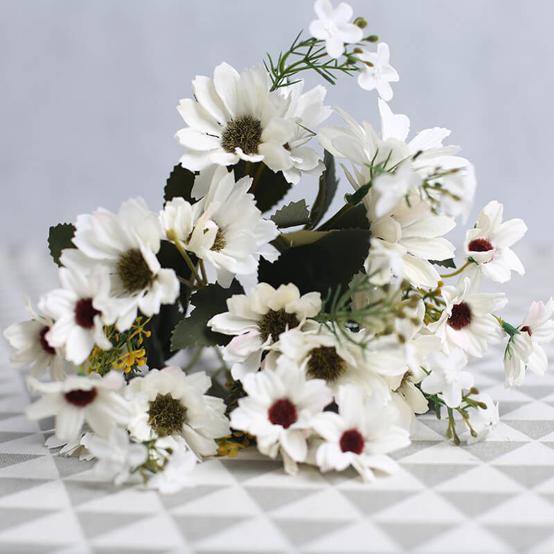 silk flowers in vase