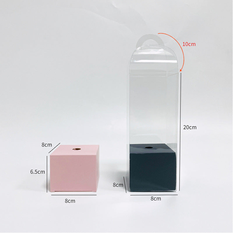 Transparent Panoramic Single Rose DIY Flower Box