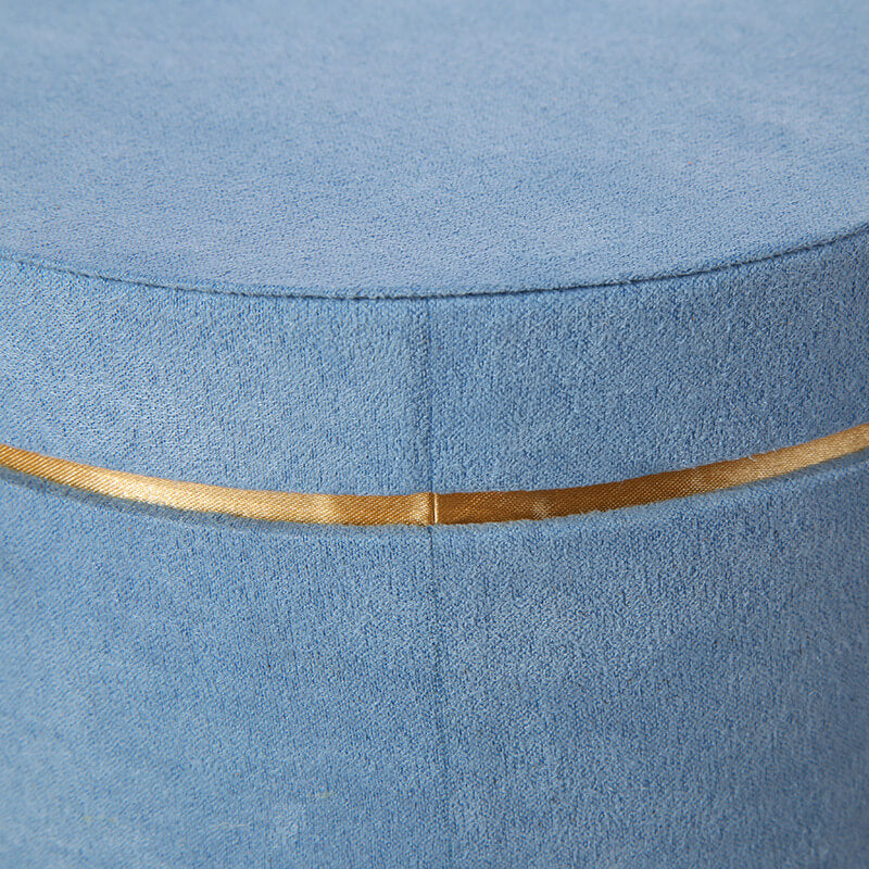 Suede Round Gift Box With Ribbon, Dia 7.9 Inch