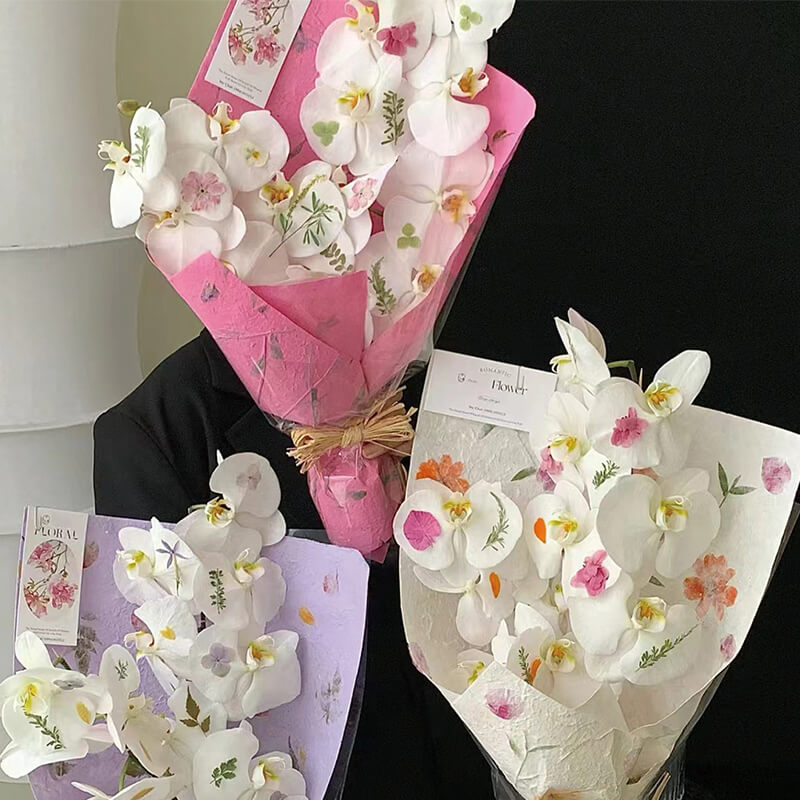flower wrapping paper bouquet