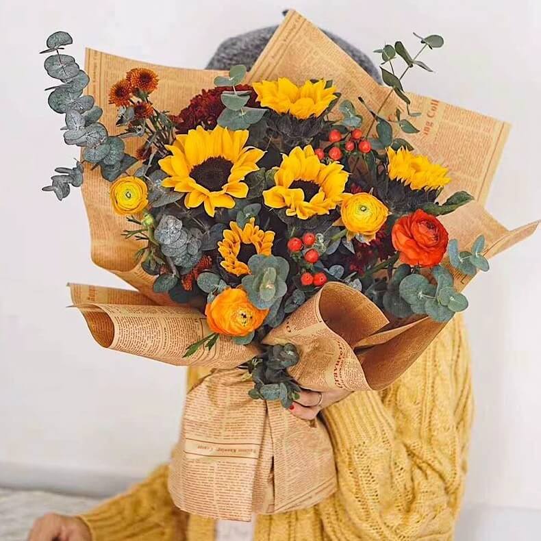 how to fold floral wrapping paper