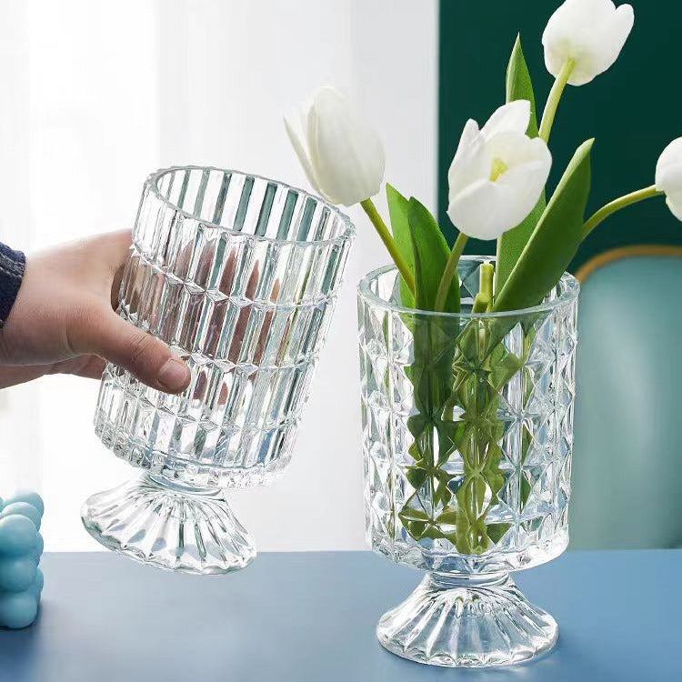 hurricane glass vase