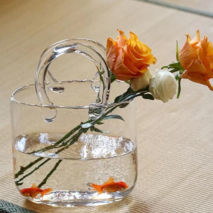 glass handbag vase