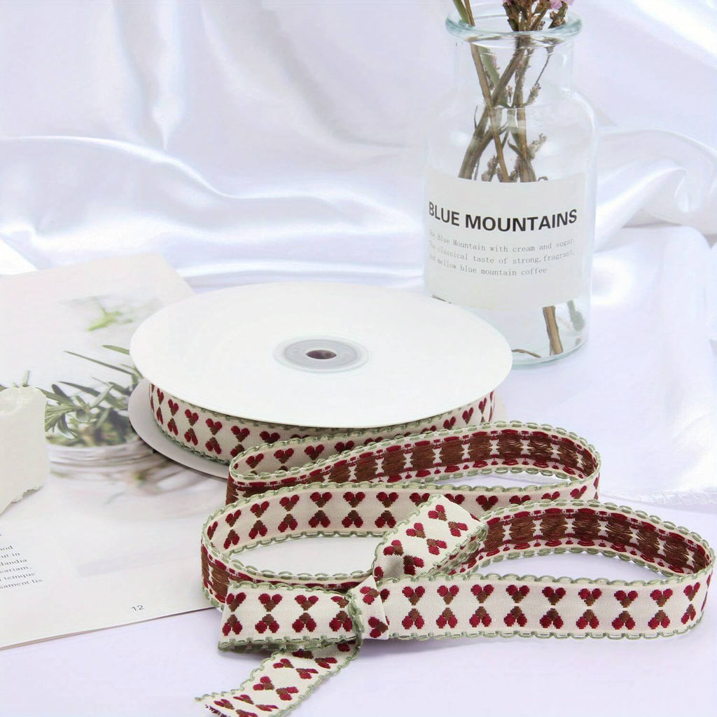 Embroidered Silk Ribbon, 50 Yards