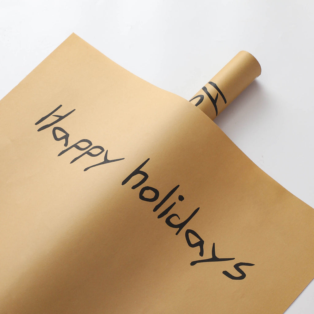 wrapping flowers with brown paper