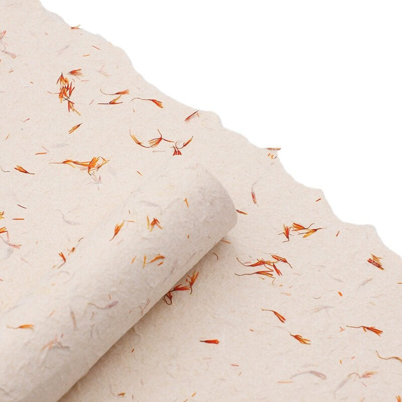 Hand-torn Petal Flower Wrapping Paper, 19.6 × 27.6 Inch, 4 Sheets
