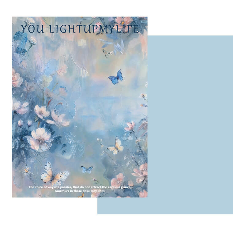 blue floral wrapping paper