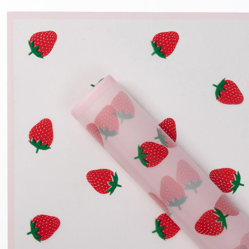 Strawberry Wrapping Paper, 22.5 × 22.5 Inch, 20 Sheets