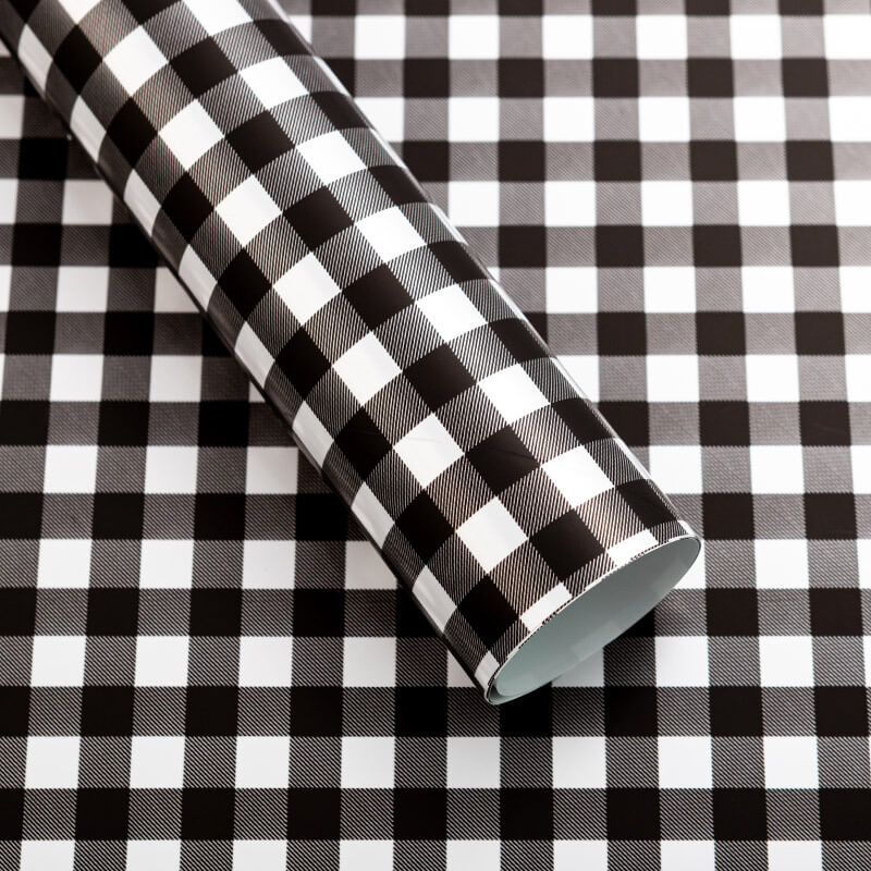 Plaid Flower Wrapping Paper, 22.8 × 22.8 Inch, 20 Sheets