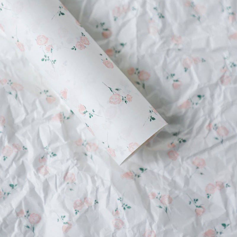 Rose Bouquet Hand Crumpled Paper, 19.7 × 27.6 Inch, 20 Sheets