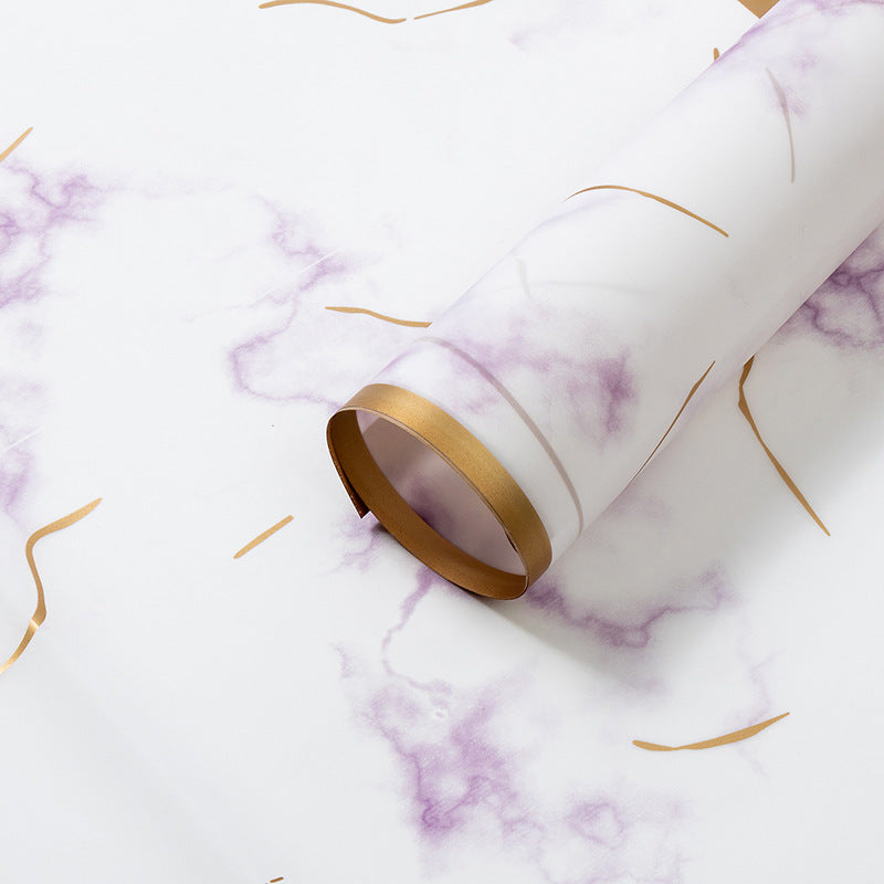 Gold-edged Bouquet Wrapping Paper, 22.5 × 22.5 Inch, 20 Sheets